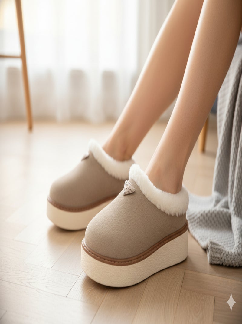 Chinelos mulher inverno mule estilo escandinavo nd10882 Toupe - Kiabi
