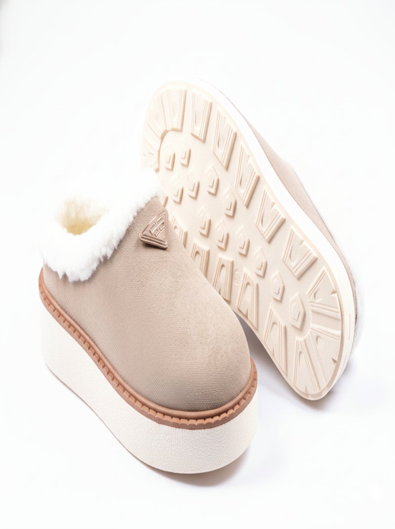 Chinelos mulher inverno mule estilo escandinavo nd10882 Toupe - Kiabi