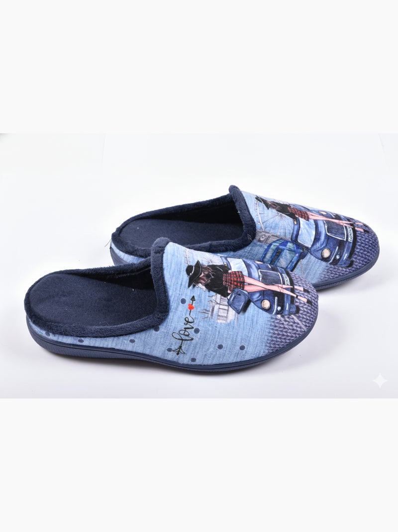 Chinelos Mulher Mule PhotoPrint Azul-marinho - Kiabi