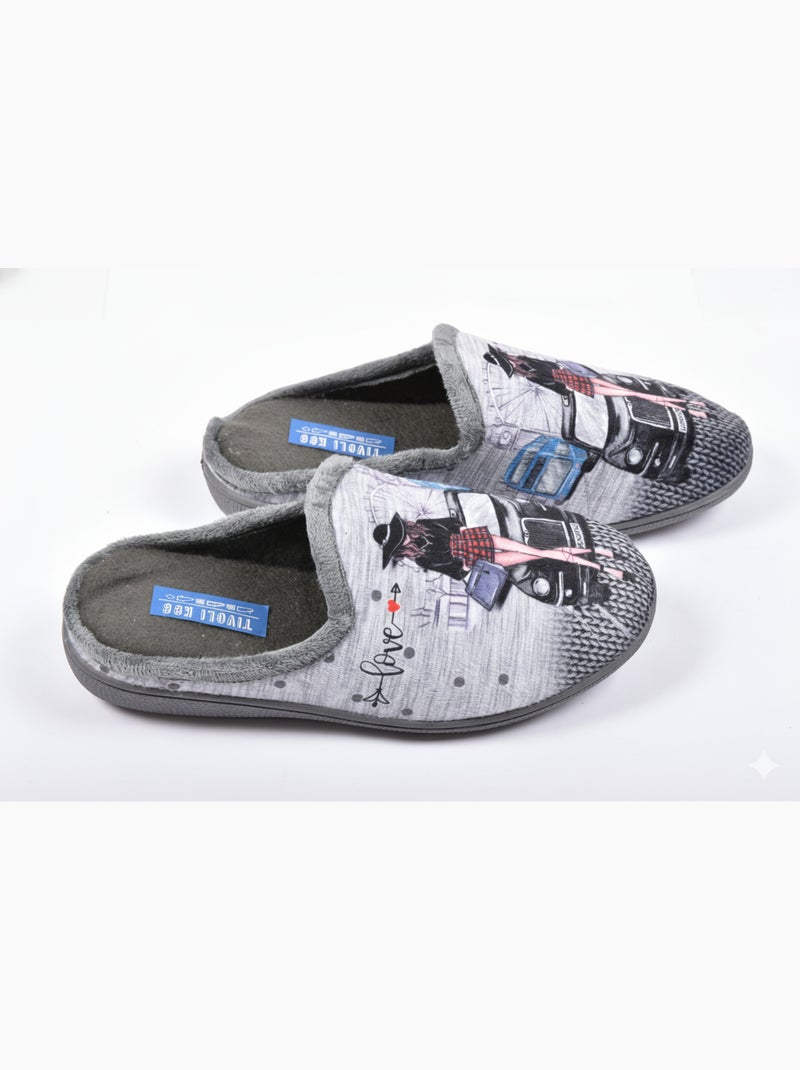 Chinelos Mulher Mule PhotoPrint Cinza - Kiabi