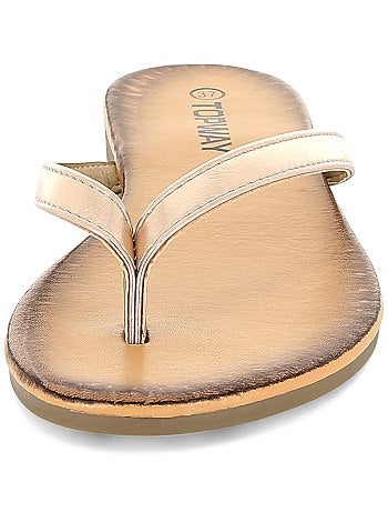 Chinelos rosa dourado - Kiabi