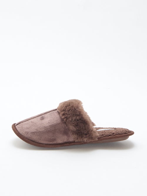 Chinelos tipo mule em pelo sintético - Kiabi