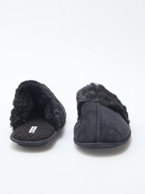 Chinelos tipo mule em pelo sintético - Kiabi