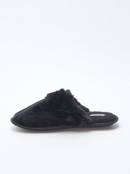 Chinelos tipo mule em pelo sintético - Kiabi