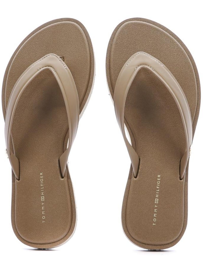 Chinelos tommy hilfiger scandi premium bege para mulher Bege - Kiabi