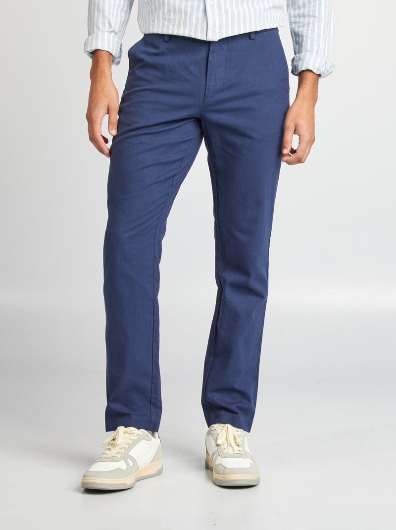 Chino corte direito/ regular fit Azul - Kiabi