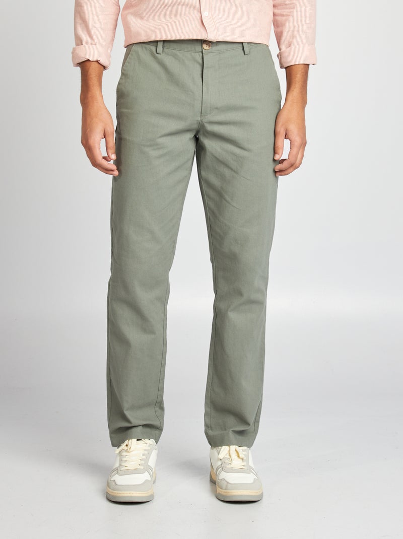 Chino corte direito/ regular fit VERDE - Kiabi