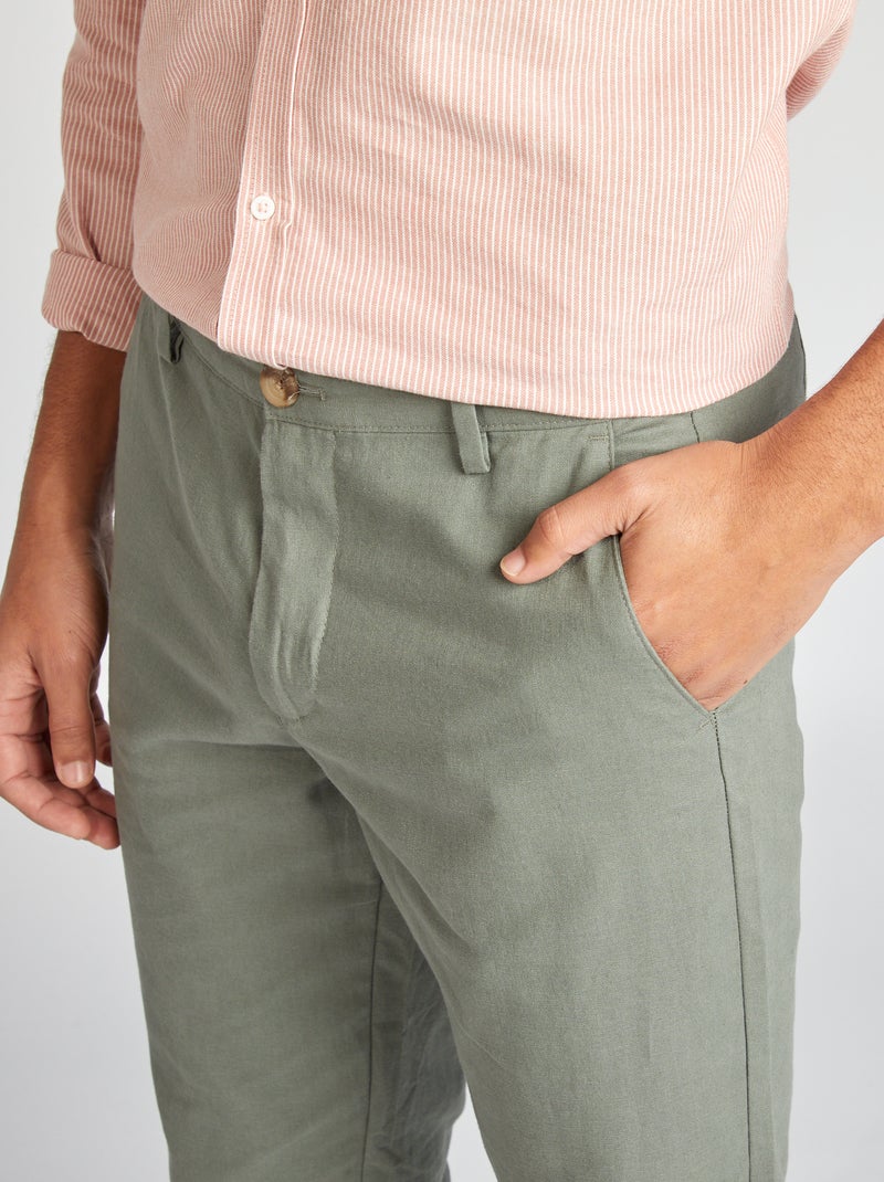 Chino corte direito/ regular fit VERDE - Kiabi