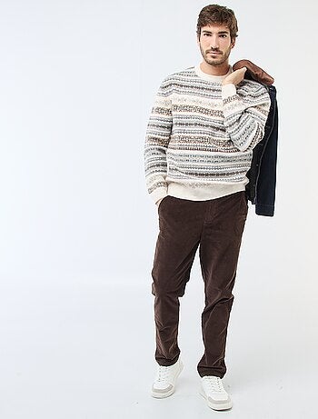 Calças chino de veludo tamanho padrão