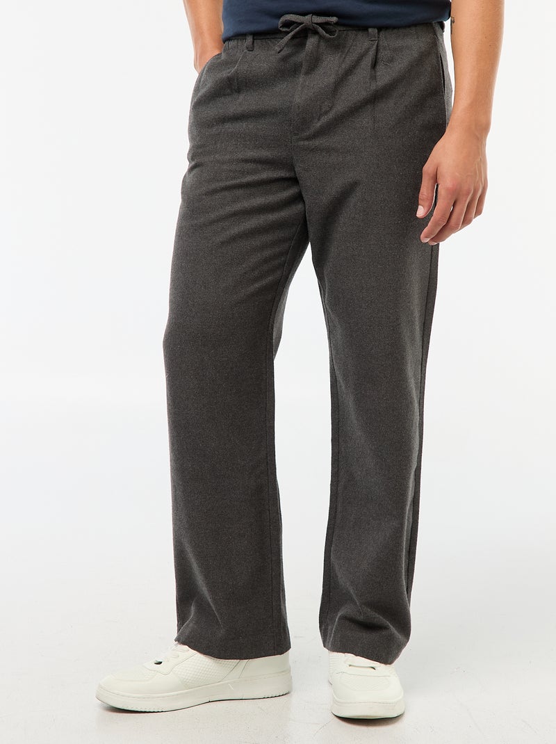 Chino largo liso Cinza - Kiabi
