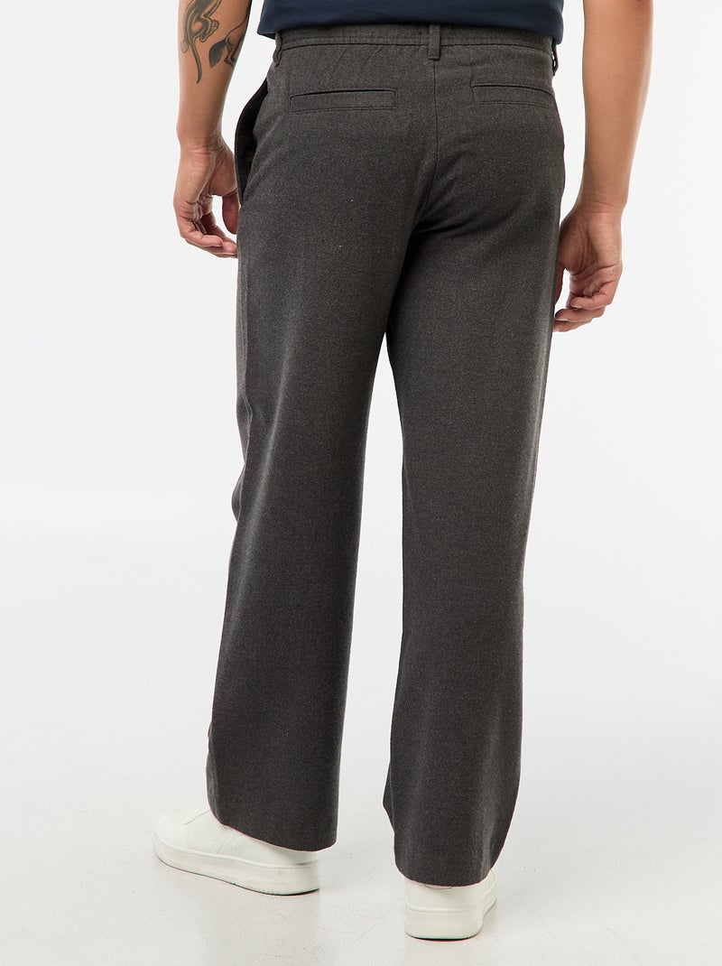 Chino largo liso Cinza - Kiabi