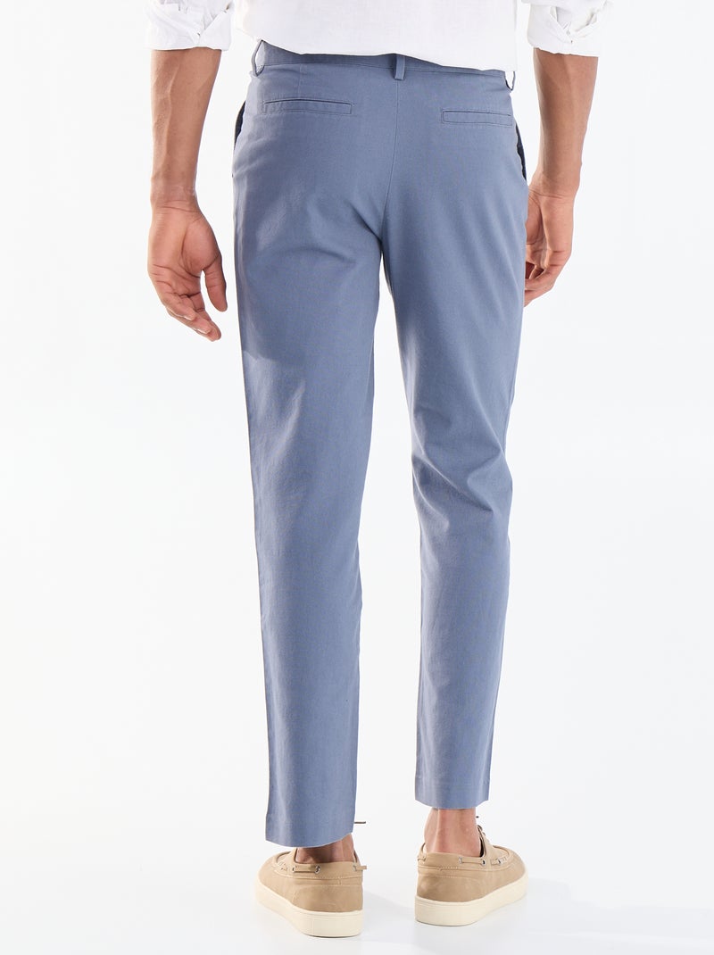 Chino liso cintura normal Azul - Kiabi