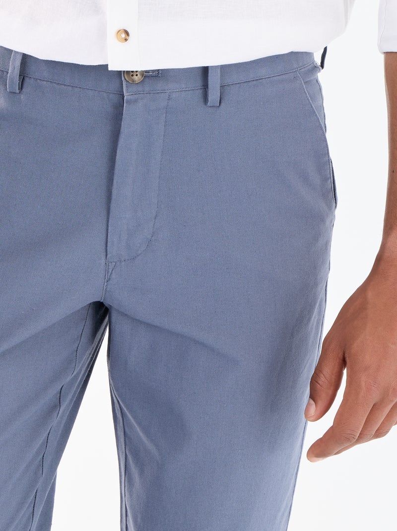 Chino liso cintura normal Azul - Kiabi
