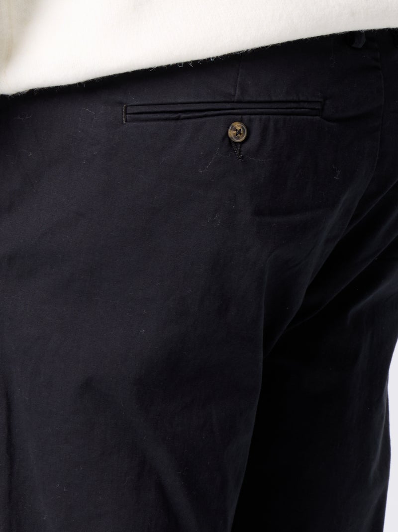 Chino liso de cintura padrão Preto - Kiabi