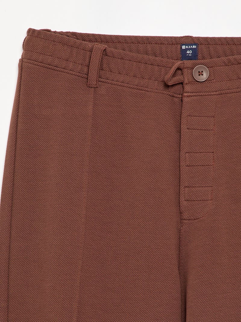 Chino liso regular - coleção fácil de vestir Castanho - Kiabi
