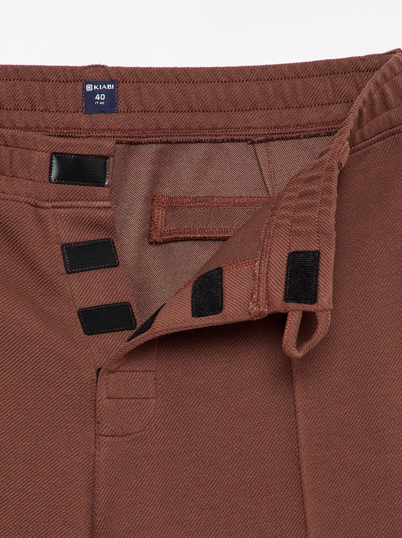 Chino liso regular - coleção fácil de vestir Castanho - Kiabi