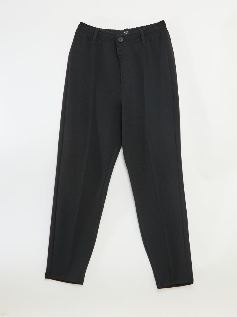 Chino liso regular - coleção fácil de vestir Preto - Kiabi