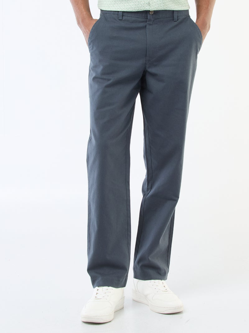 Chino liso tamanho normal Azul - Kiabi