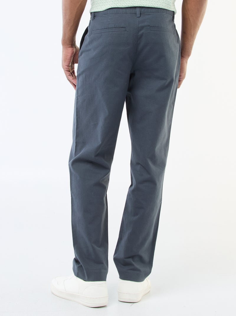 Chino liso tamanho normal Azul - Kiabi