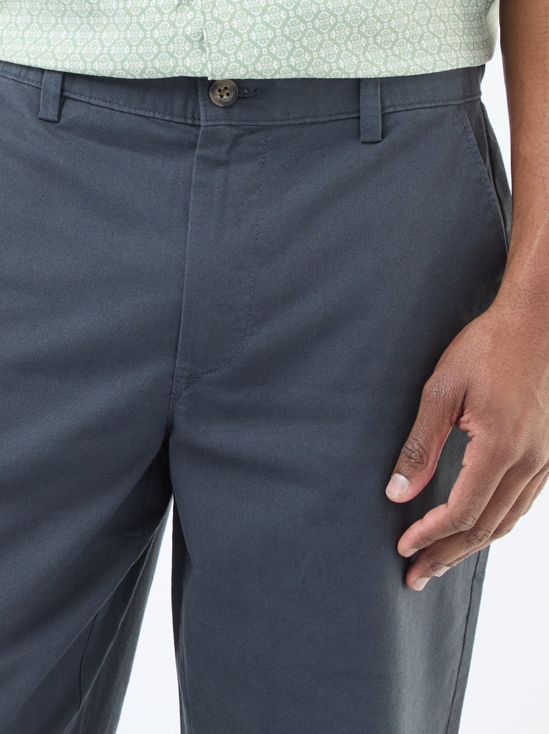 Chino liso tamanho normal Azul - Kiabi