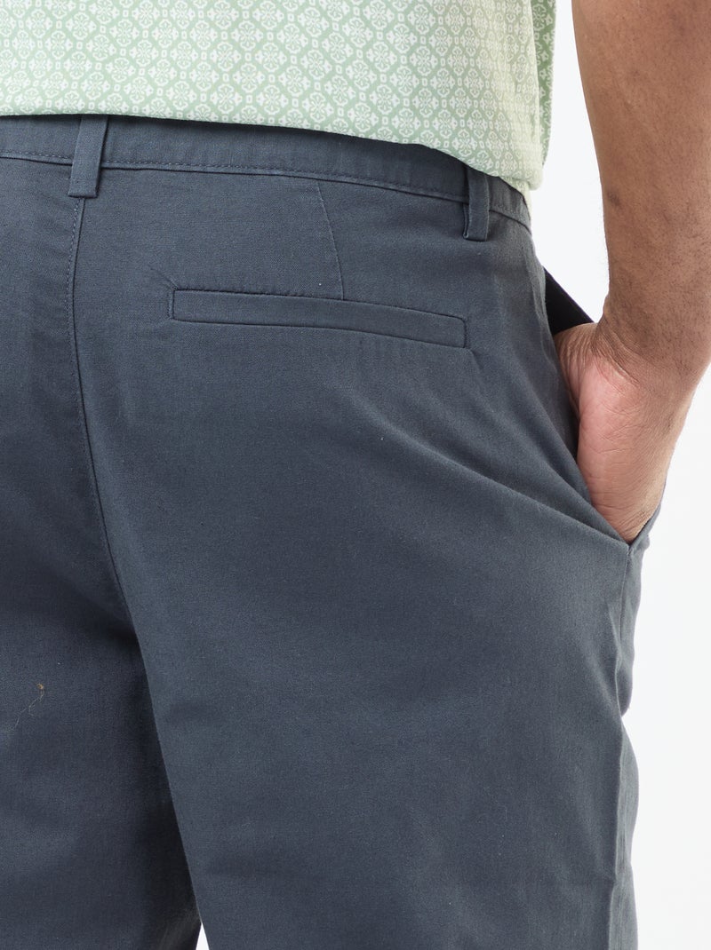 Chino liso tamanho normal Azul - Kiabi