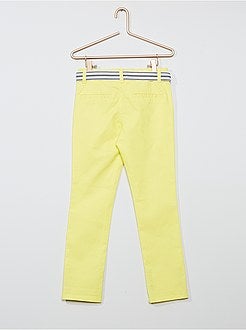Chino slim + cinto às riscas - Kiabi