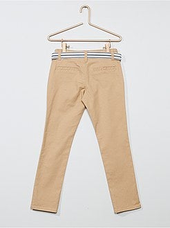 Chino slim + cinto às riscas - Kiabi