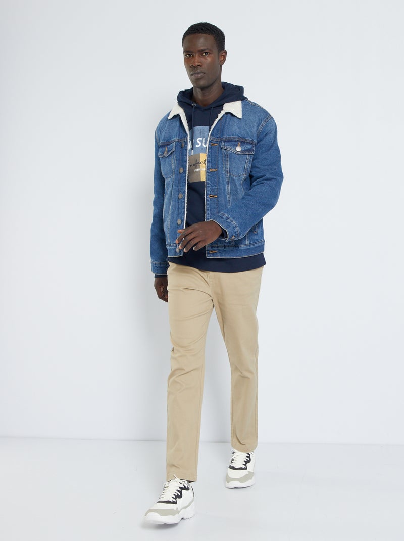 Chino slim / corte jogger Bege Mesclado - Kiabi