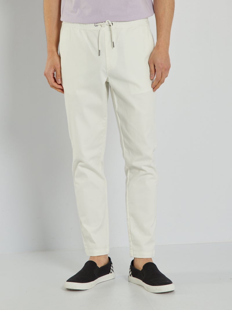 Chino slim / corte jogger Branco - Kiabi