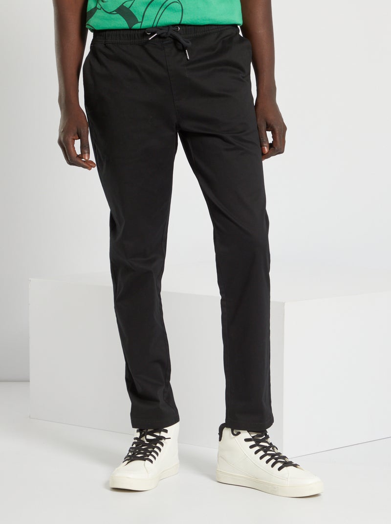 Chino slim / corte jogger Preto - Kiabi