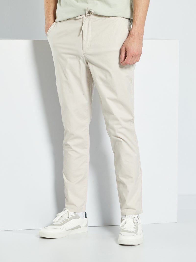 Chino slim lisas Cinza Bege - Kiabi