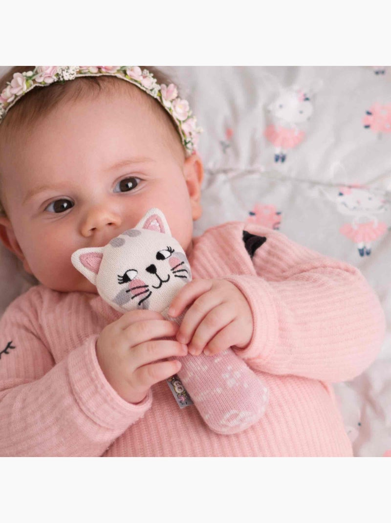 Chocalho bebé algodão orgânico | sevira kids Rosa - Kiabi