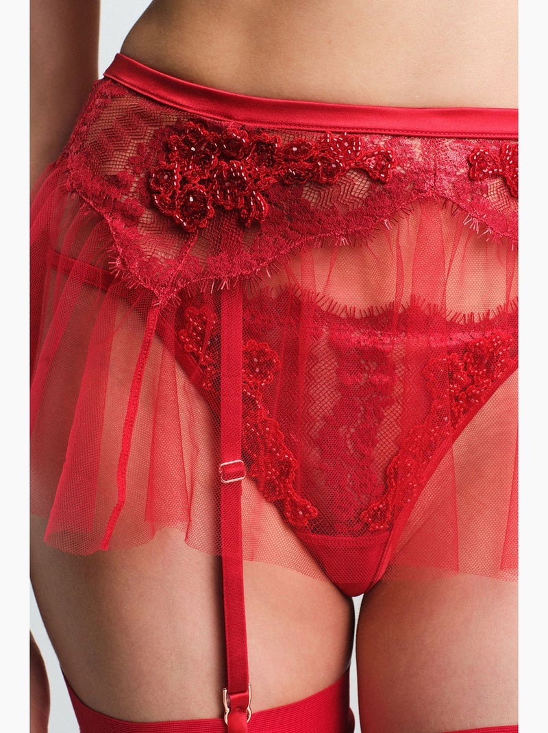 Cinta-liga henna feminina penti Vermelho - Kiabi