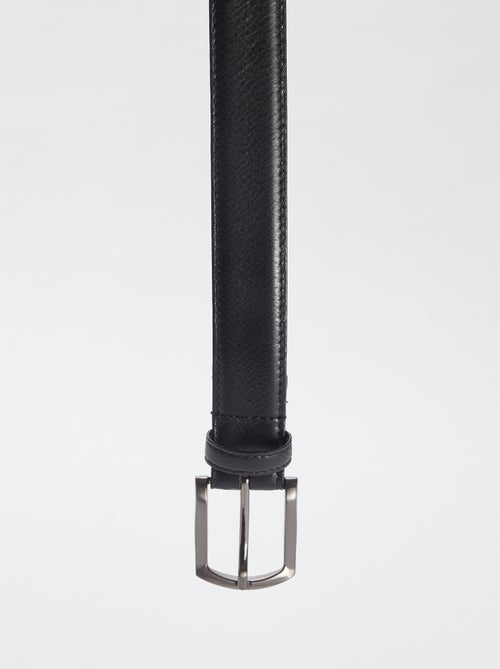 Cinto básico de cabedal com fivela metálica - Kiabi