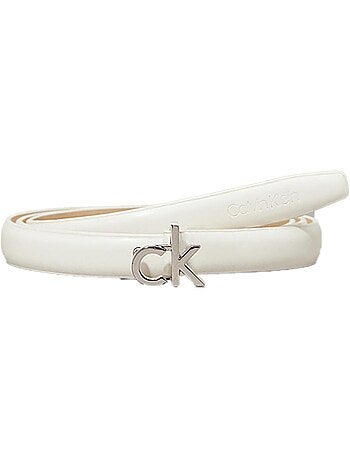 Cinto Branco Calvin Klein Jeans Fivela CK Skinny para Mulher