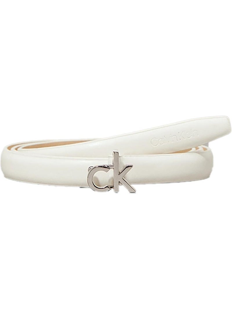 Cinto Branco Calvin Klein Jeans Fivela CK Skinny para Mulher Branco - Kiabi