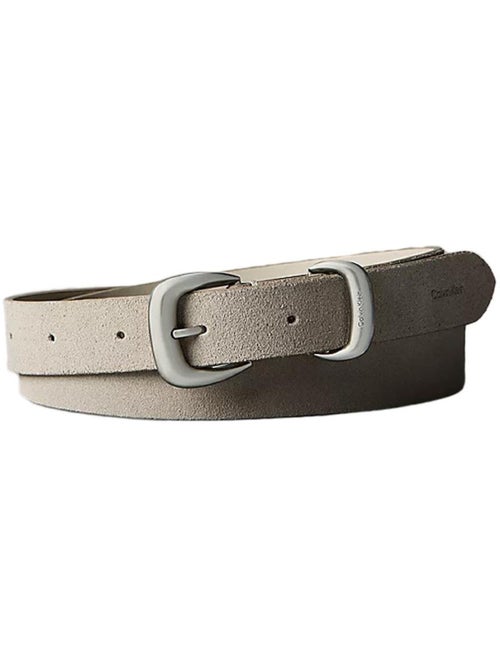 Cinto calvin klein jeans em camurça taupe/prateado para mulher - conjunto de 2 peças - Kiabi