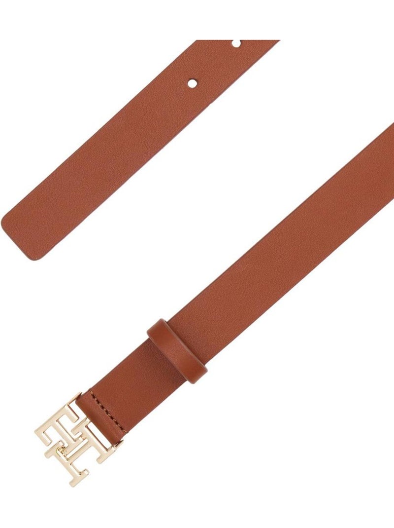 Cinto Camel para Mulher Tommy Hilfiger com Logo TH 2.5 Castanho-capuccino - Kiabi