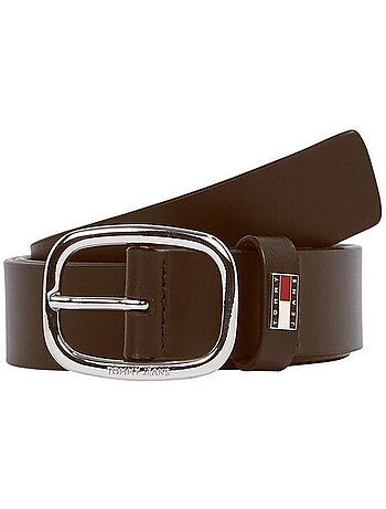Cinto castanho escuro tommy hilfiger oval para mulher