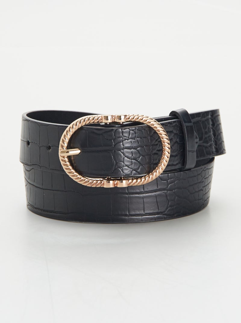 Cinto com efeito 'crocodilo' PRETO - Kiabi