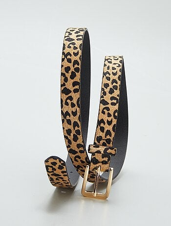 Cinto com estampado 'leopardo'