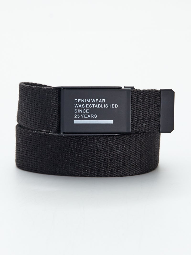 Cinto com fivela estampado Preto - Kiabi