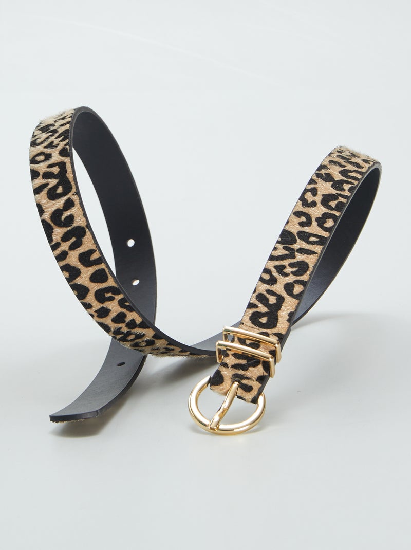 Cinto de imitação de pele de leopardo MARROM - Kiabi