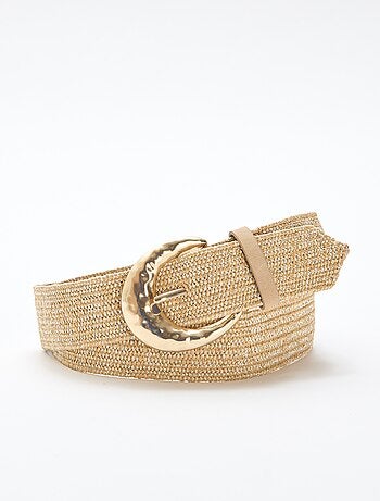Cinto elástico macio com aspeto de palha