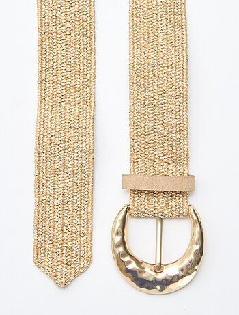 Cinto elástico macio com aspeto de palha