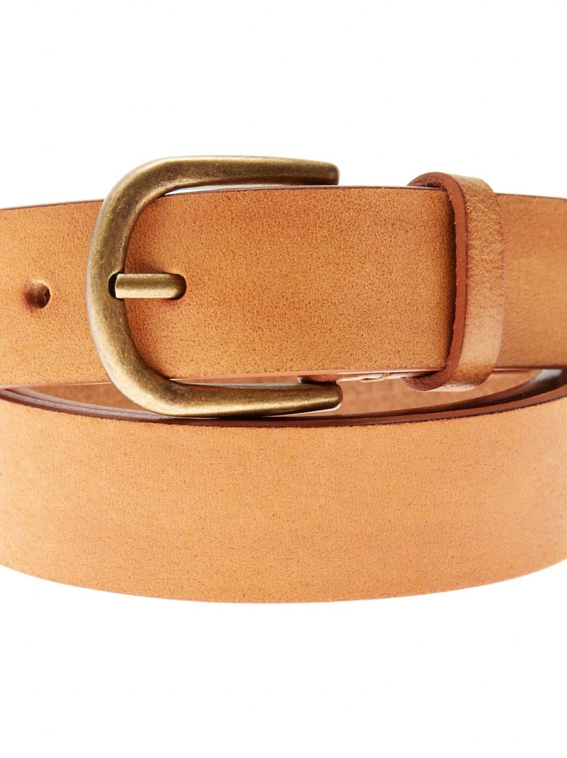 Cinto em couro Camel - Kiabi