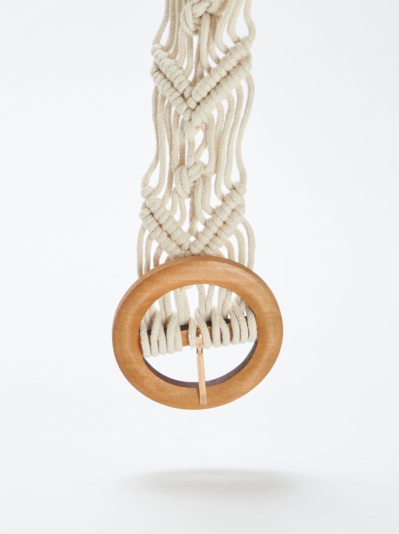Cinto em macramé ajurado BRANCO - Kiabi