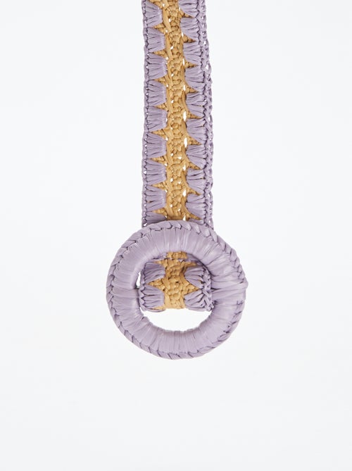 Cinto em palha bicolor - Kiabi