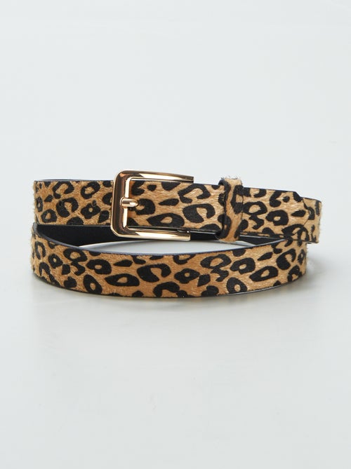 Cinto fino com estampado 'leopardo' - Kiabi