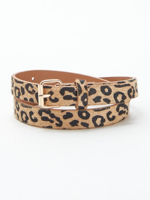 Cinto fino com estampado 'leopardo' - Kiabi